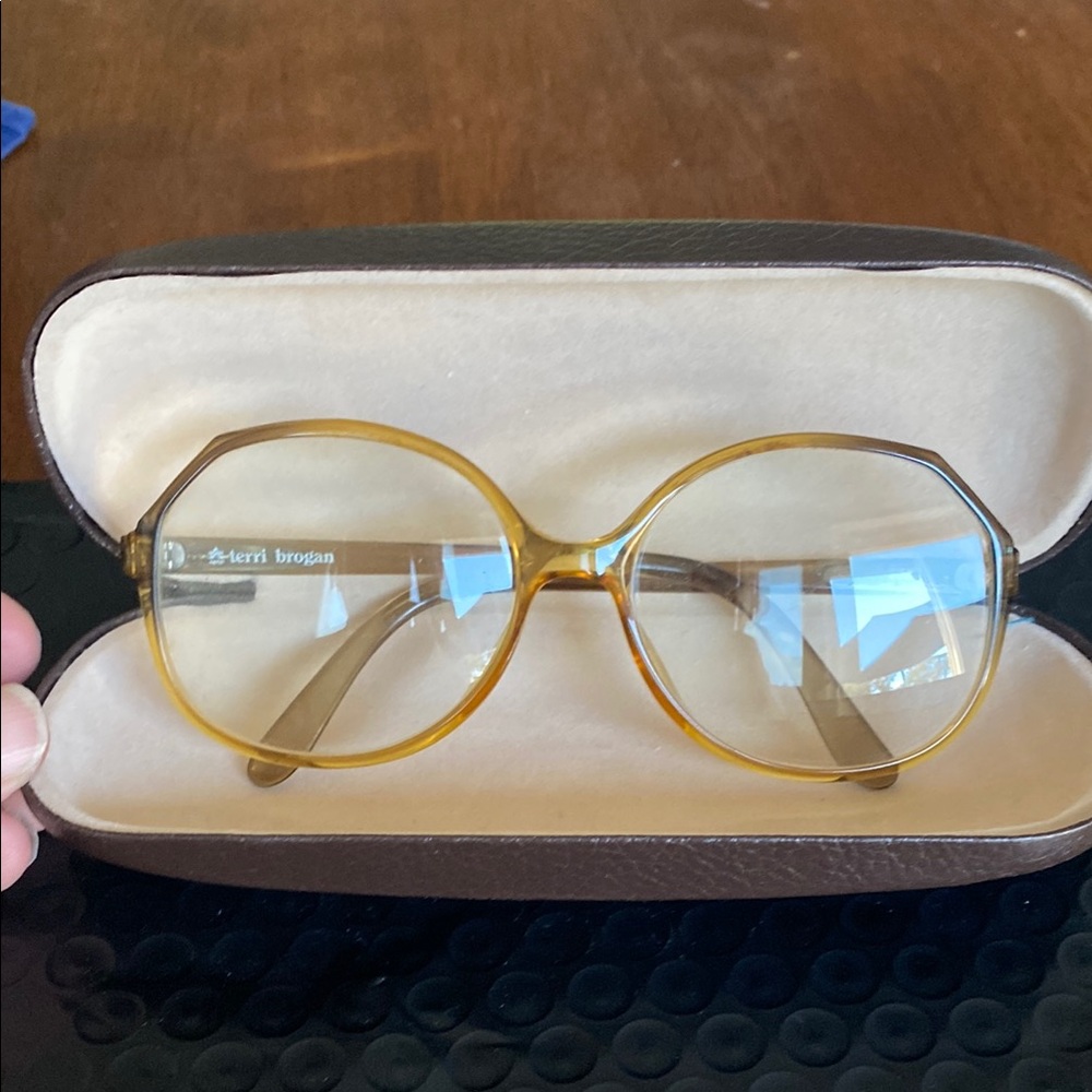 Terri Brogan Gold Eyeglasses with Case